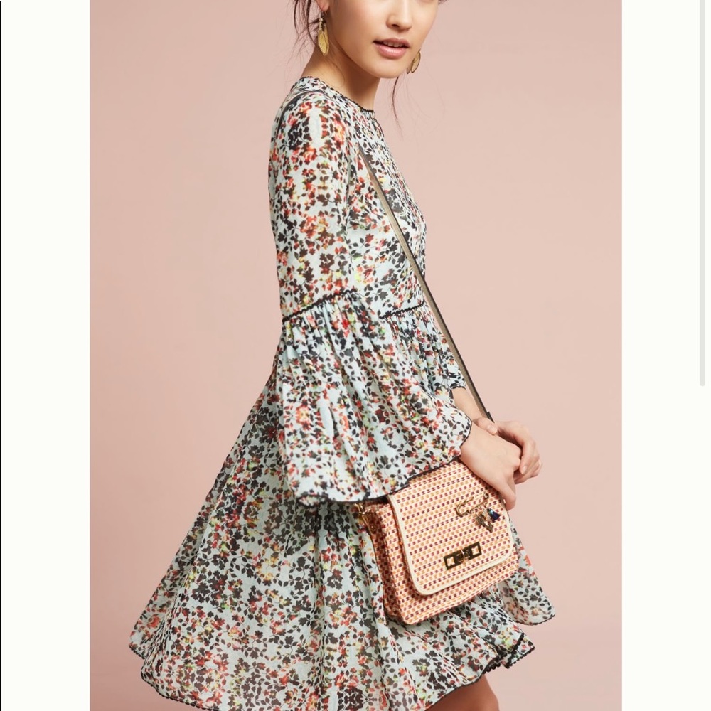 Anthropologie Libra Embroidered Dress